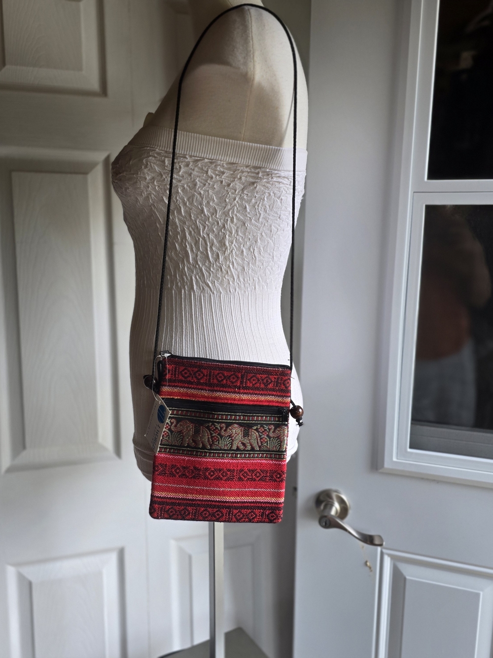 Handwoven Red Patterned Shoulder Bag
